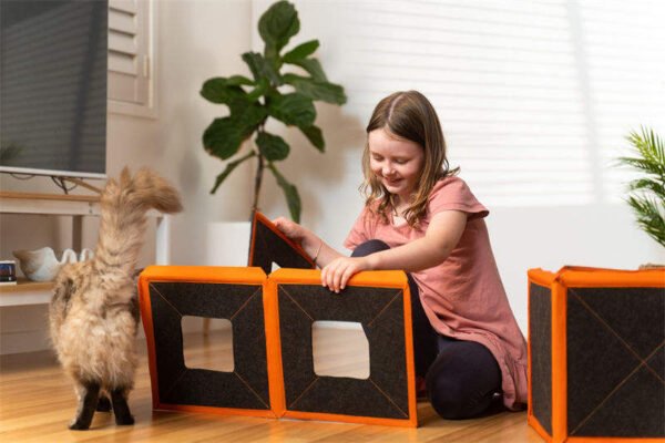 Cardboard Cat House Scratcher Breathable Pet Foldable Cat Toys And House For Cats - Image 5