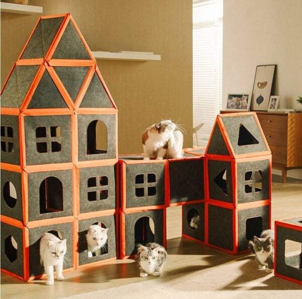 Cardboard Cat House Scratcher Breathable Pet Foldable Cat Toys And House For Cats - Image 10