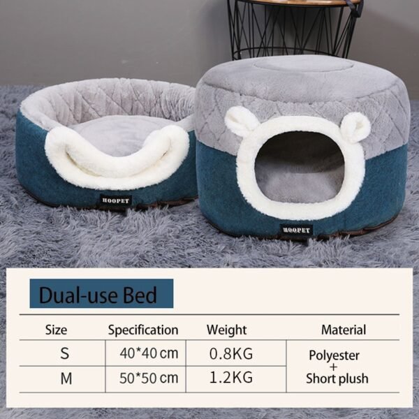 HOOPET Cat Bed House Soft Plush Kennel Puppy Cushion Small Dogs Cats Nest Winter Warm Sleeping Pet Dog Bed Pet Mat Supplies - Image 7