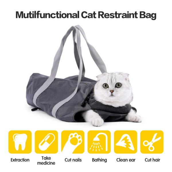 Cats Go Out To Trim Their Nails With Medicine Cat Bag Double-Layer Lined Multi-Purpose Cat Bag Anti-Scratch Anti-Bite Pet Bag - Image 3