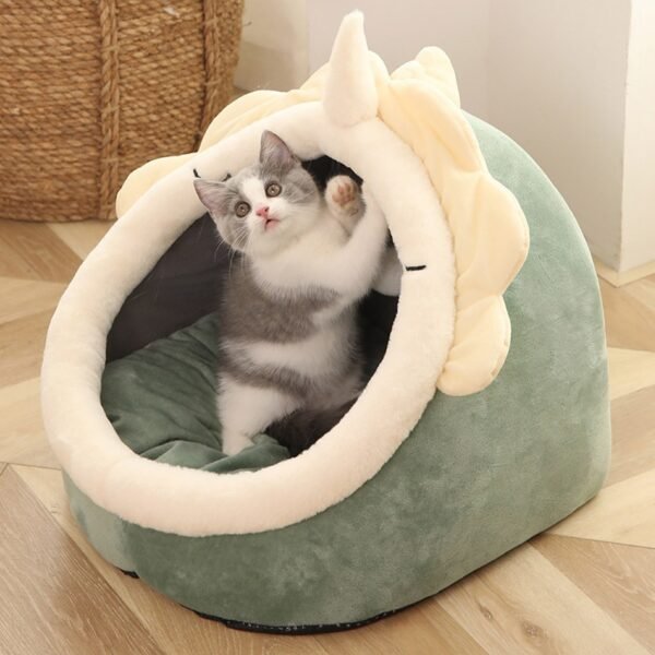 Sweet Cat Bed Warm Pet Basket Cozy Kitten Lounger Cushion Cat House Tent Very Soft Small Dog Mat Bag For Washable Cave Cats Beds - Image 9