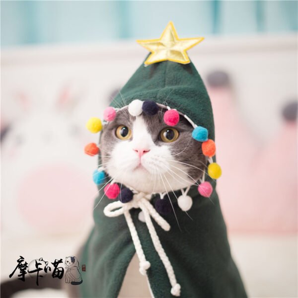 Dogs Pet Cats Small Cape Disguise Christmas Tree Cape Cats And Dogs Holiday Clothes - Image 2