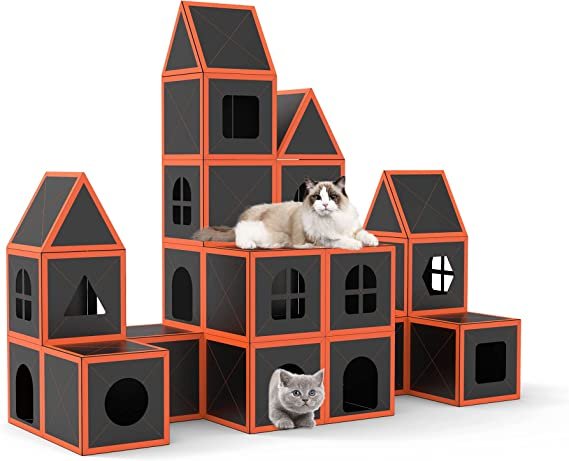 Cardboard Cat House Scratcher Breathable Pet Foldable Cat Toys And House For Cats