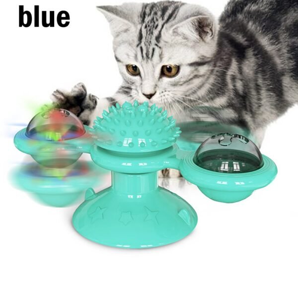 Pet Toys For Cats Dogs Turntable Puzzle Catnip Glowing Ball Interactive Rotatable Windmill Kitten Cat Toy Play Game Cat Supplies - Image 7