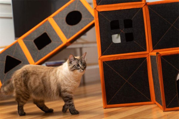 Cardboard Cat House Scratcher Breathable Pet Foldable Cat Toys And House For Cats - Image 8