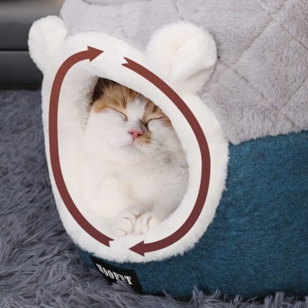 HOOPET Cat Bed House Soft Plush Kennel Puppy Cushion Small Dogs Cats Nest Winter Warm Sleeping Pet Dog Bed Pet Mat Supplies - Image 4