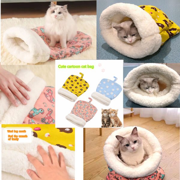 Warm Cat Sleeping Bag Soft Cat Bed Comfortable Tunnel Cat Nest Closed Pet House for Cats Lovely Cat Nest 2.5-7kg Cat Accessories - Image 2