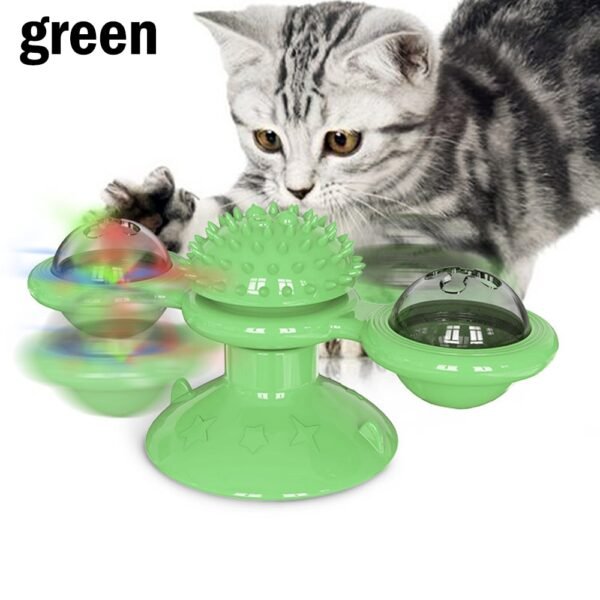 Pet Toys For Cats Dogs Turntable Puzzle Catnip Glowing Ball Interactive Rotatable Windmill Kitten Cat Toy Play Game Cat Supplies - Image 9