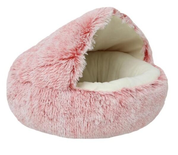 Pet Dog Cat Bed Round Plush Cat Warm Bed House Soft Long Plush Bed For Small Dogs For Cats Nest 2 In 1 Cat Bed - Image 10