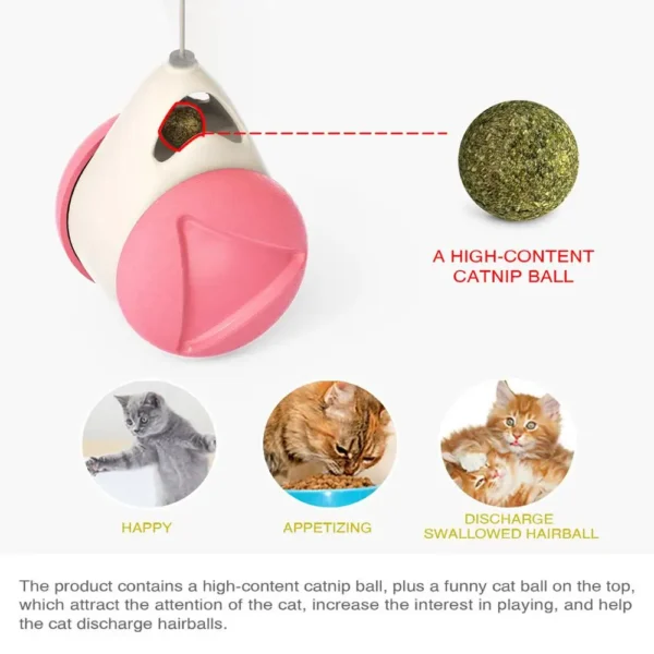 Pet cat Toys  Feather Ball toys animal automatic Tease the cat stick Balancecar Cats play by themselves Pets - Image 5