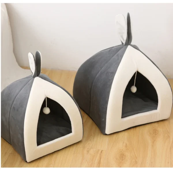 Pet Cat House Bed Indoor Kitten mat Warm Small for cats Dogs Nest Collapsible Cat Cave Cute Sleeping Mats Winter Products - Image 3