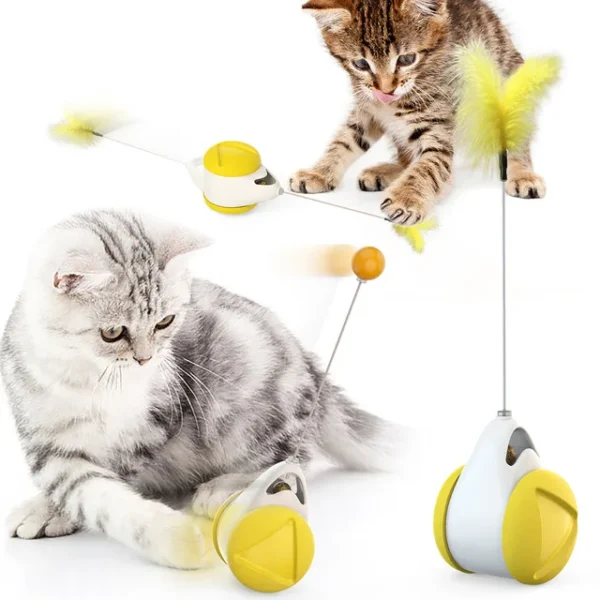 Pet cat Toys  Feather Ball toys animal automatic Tease the cat stick Balancecar Cats play by themselves Pets - Image 11