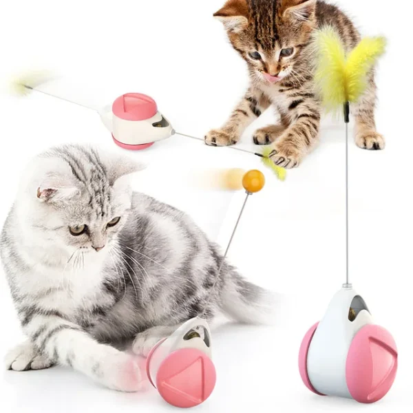 Pet cat Toys  Feather Ball toys animal automatic Tease the cat stick Balancecar Cats play by themselves Pets - Image 9