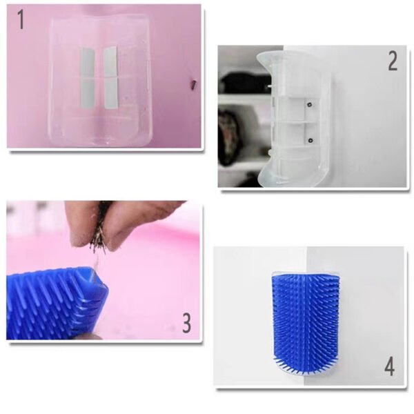 New four-color wall corner brush with free cat mint powder skin friendly cat massager cat comb - Image 2