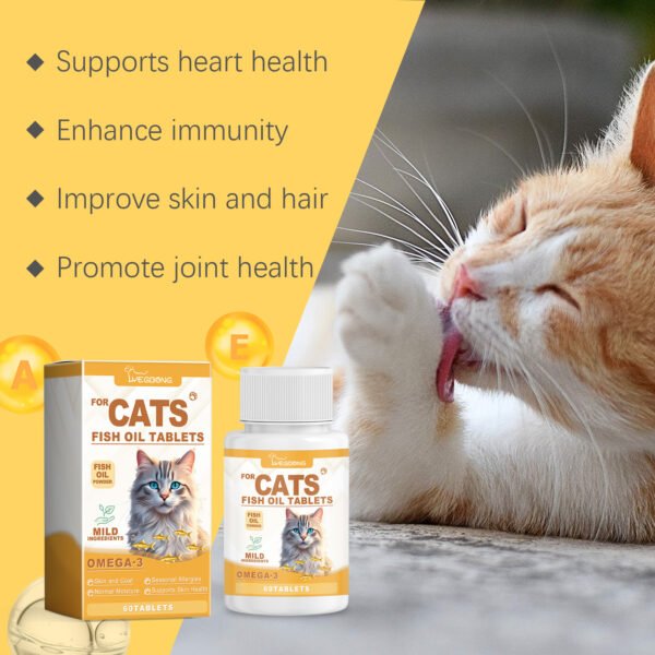 Cat Care With Multi-Dimensional Fish Oil Tablets Cat Care Vitamin Moisturizing Skin Fish Oil Care Tablets - Image 5