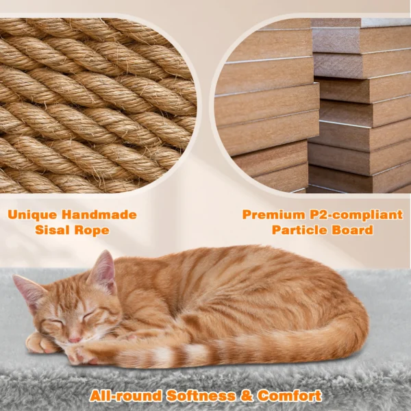 SKSBTF Multi-Level Cat Tree Tower Cats Condo With Scratching Post For Kitten Cat House Indoor Top Perches Padded Cozy Hammock - Image 3