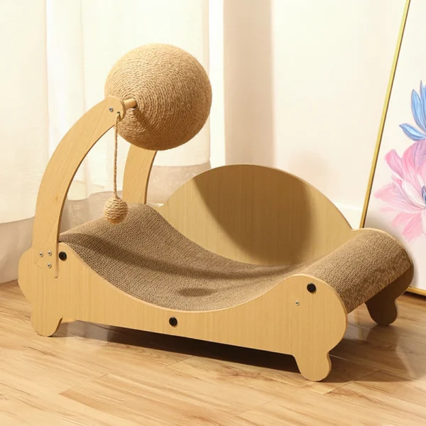 Voltsify 3-in-1 Cat Scratching Board Cat Lounge Bed With Interactive Sisal Ball Toy