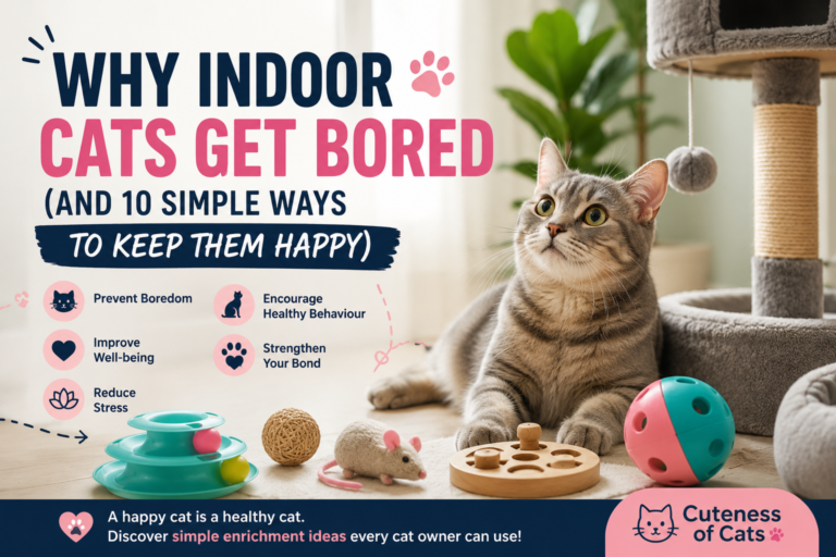 Cover image for a guide on why indoor cats get bored